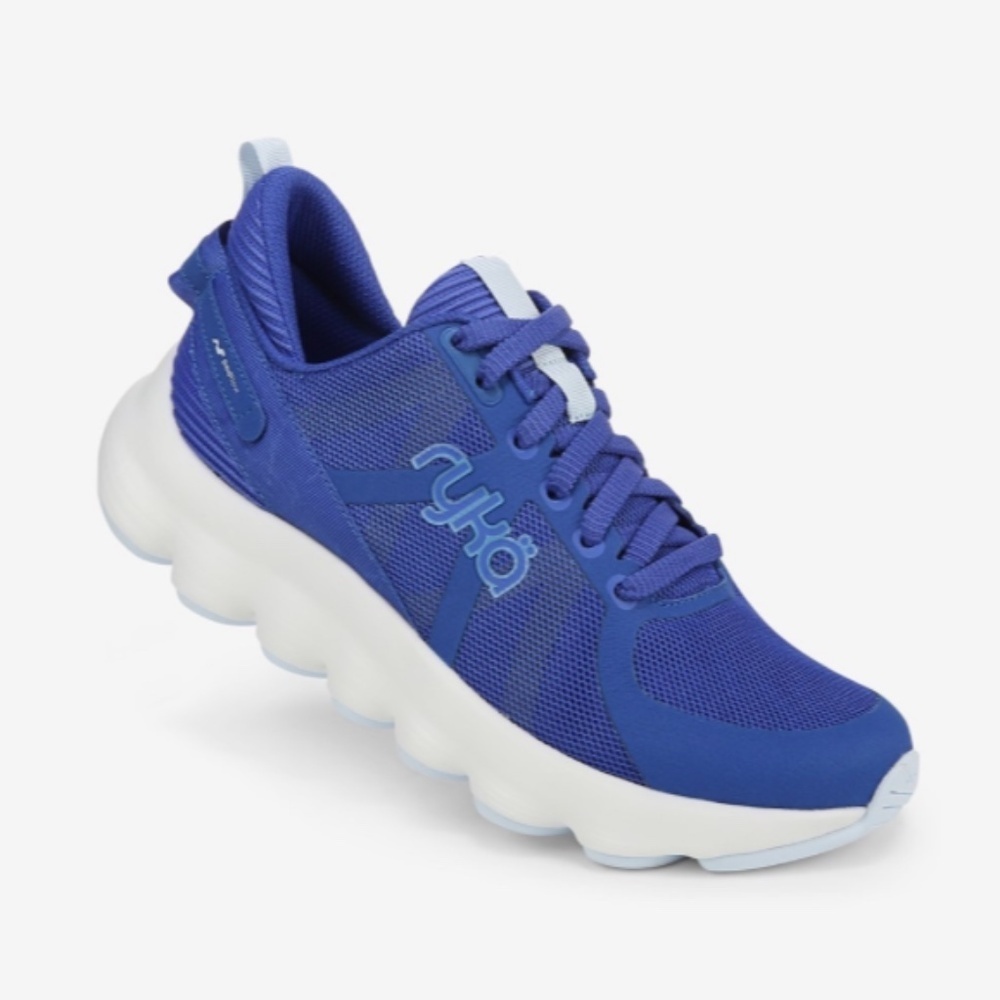 Ryka Made For Women Podflow Walking Sneaker In  Bright Blue Mesh Fabric (WIDE)